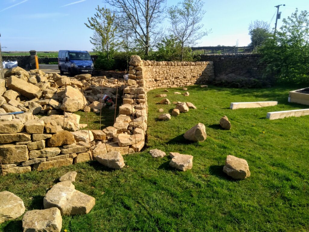 a dry stone wall near slaidburn half constructed