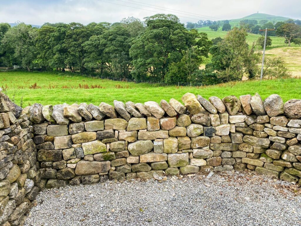 finished dry stone wall in pendle