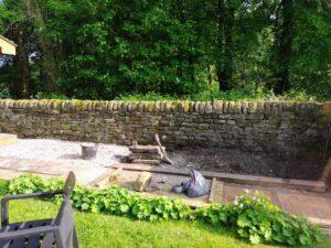 picture of finished dry stone waller near chorley