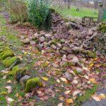 Stage 1 of a dry stone wall gap repair in Scorton near Lancaster