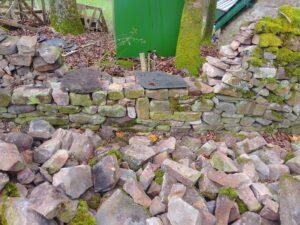 Stage 3 of a dry stone wall gap repair in Scorton near Lancaster